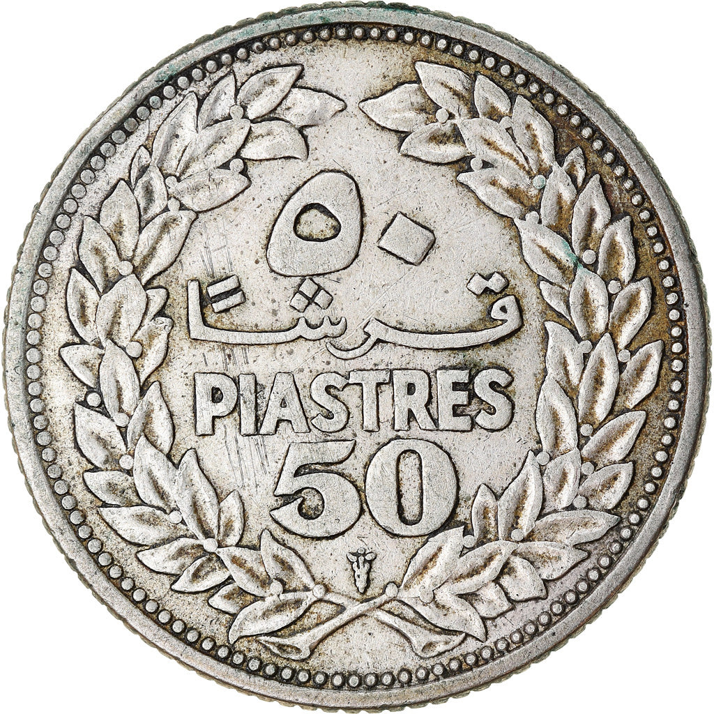 Coin, Lebanon, 50 Piastres, 1952, Utrecht, EF(40-45), Silver, KM:17