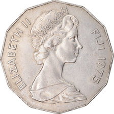 Moneda, Fiji, Elizabeth II, 50 Cents, 1975, MBC, Cobre - níquel, KM:36