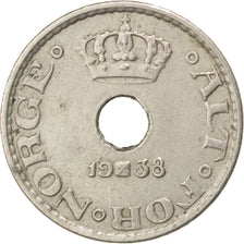 NORWAY, 10 Ore, 1938, KM #383, EF(40-45), Copper-Nickel, 15, 1.52