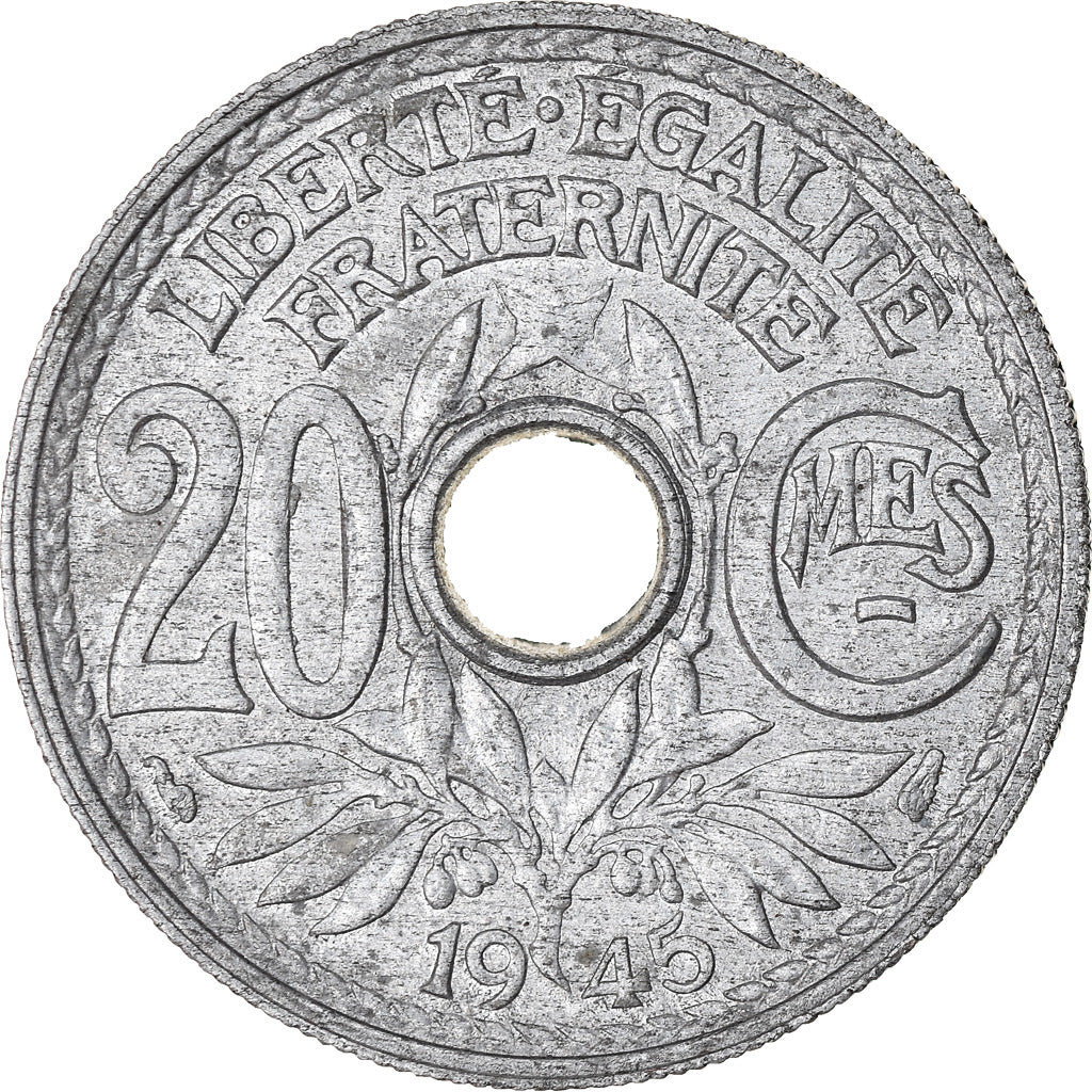 Coin, France, Lindauer, 20 Centimes, 1945, Paris, EF(40-45), Zinc, KM:907.1