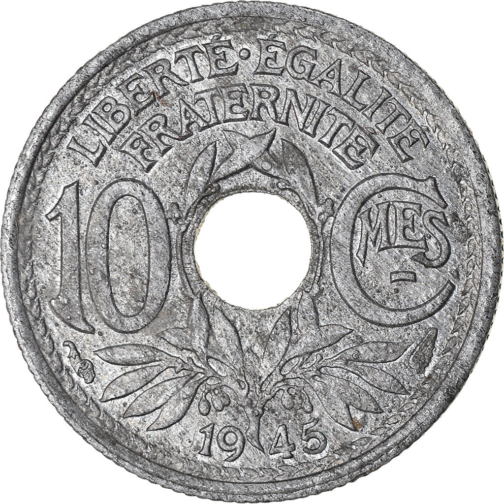 Coin, France, Lindauer, 10 Centimes, 1945, Paris, EF(40-45), Zinc, KM:906.1