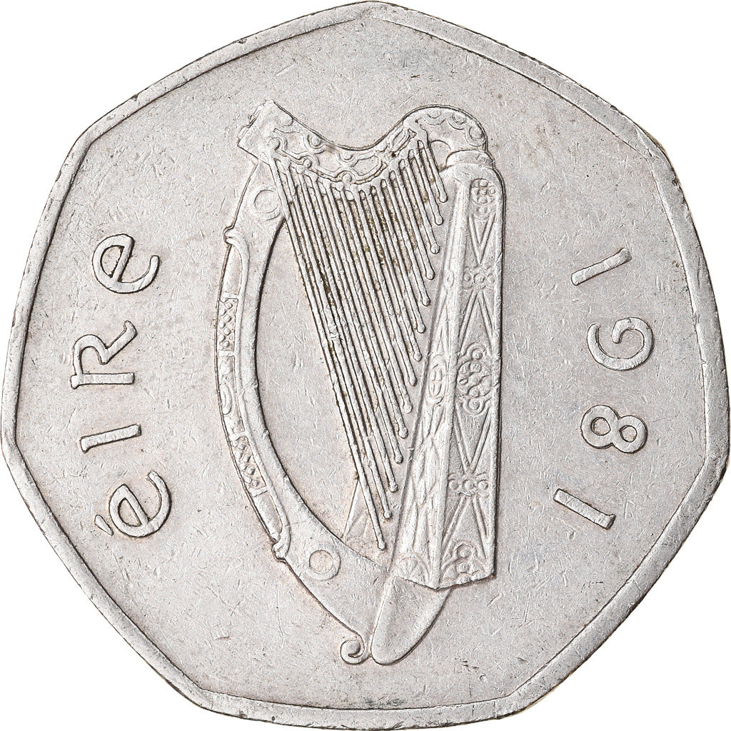 Moneta, REPUBBLICA D’IRLANDA, 50 Pence, 1981, BB, Rame-nichel, KM:24