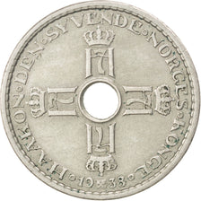 NORWAY, Krone, 1938, KM #385, EF(40-45), Copper-Nickel, 25, 6.98