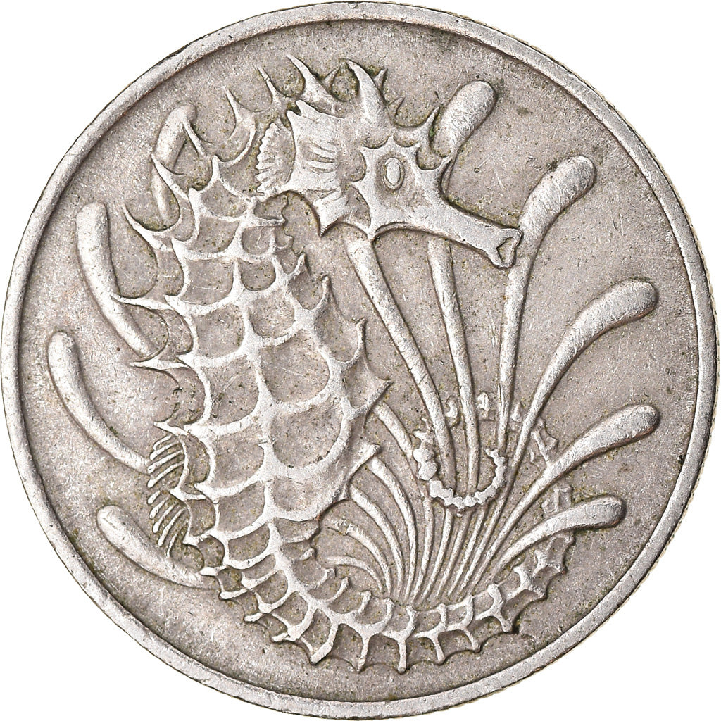 Coin, Singapore, 10 Cents, 1967, Singapore Mint, VF(30-35), Copper-nickel, KM:3