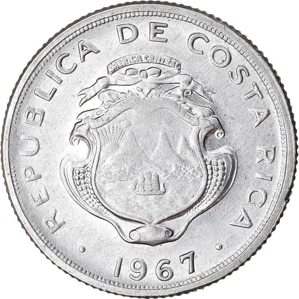 Monnaie, Costa Rica, 10 Centimos, 1967, TTB, Stainless Steel, KM:185.1a