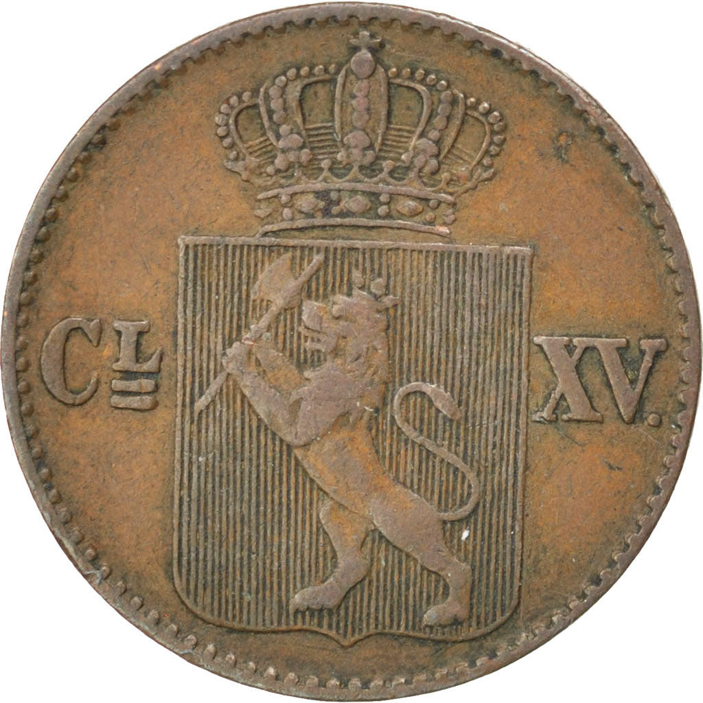 NORWAY, 1/2 Skilling, 1867, KM #329, EF(40-45), Copper, 2.91