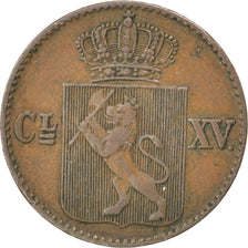 NORWAY, 1/2 Skilling, 1867, KM #329, EF(40-45), Copper, 2.91