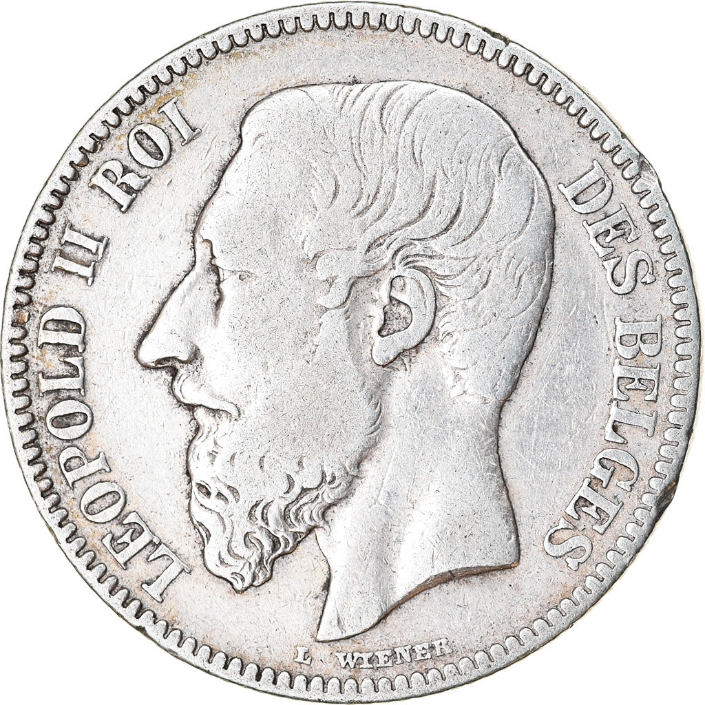 Coin, Belgium, Leopold II, 2 Francs, 2 Frank, 1867, EF(40-45), Silver, KM:30.1
