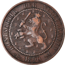 Coin, Netherlands, Wilhelmina I, 2-1/2 Cent, 1890, VF(30-35), Bronze, KM:108.2