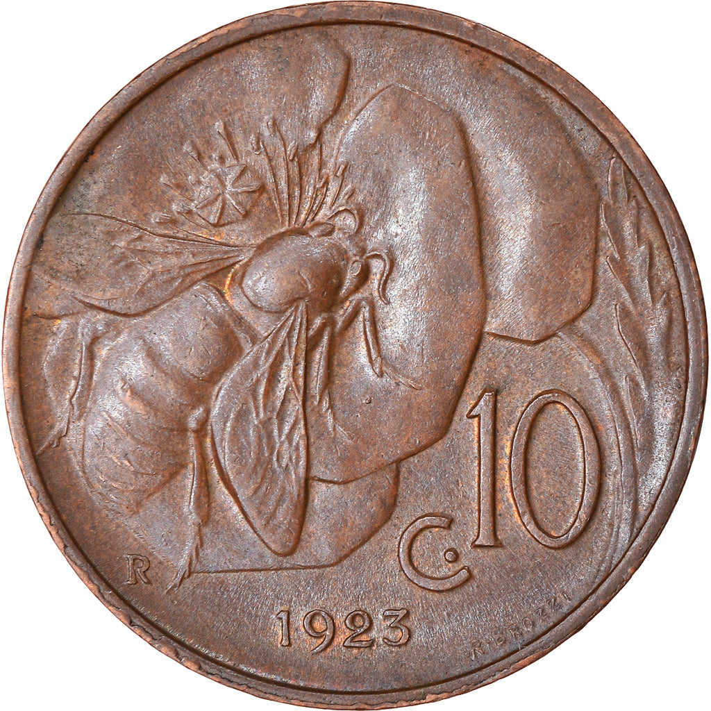 Moeda, Itália, Vittorio Emanuele III, 10 Centesimi, 1923, Rome, EF(40-45)