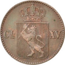 NORWAY, 1/2 Skilling, 1867, KM #329, AU(50-53), Copper, 2.91