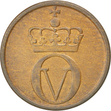 NORWAY, 2 Ore, 1958, KM #404, AU(50-53), Bronze, 21, 3.97