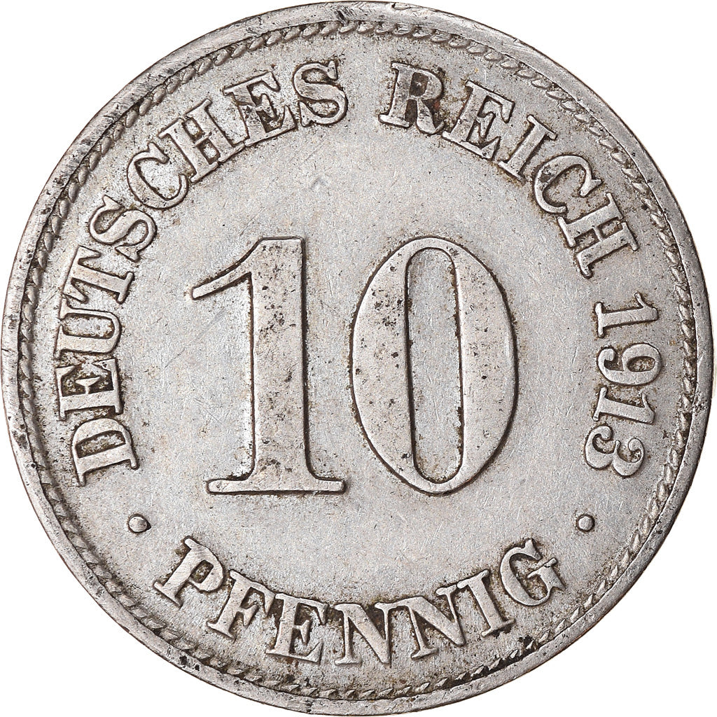 Coin, GERMANY - EMPIRE, Wilhelm II, 10 Pfennig, 1913, Munich, EF(40-45)