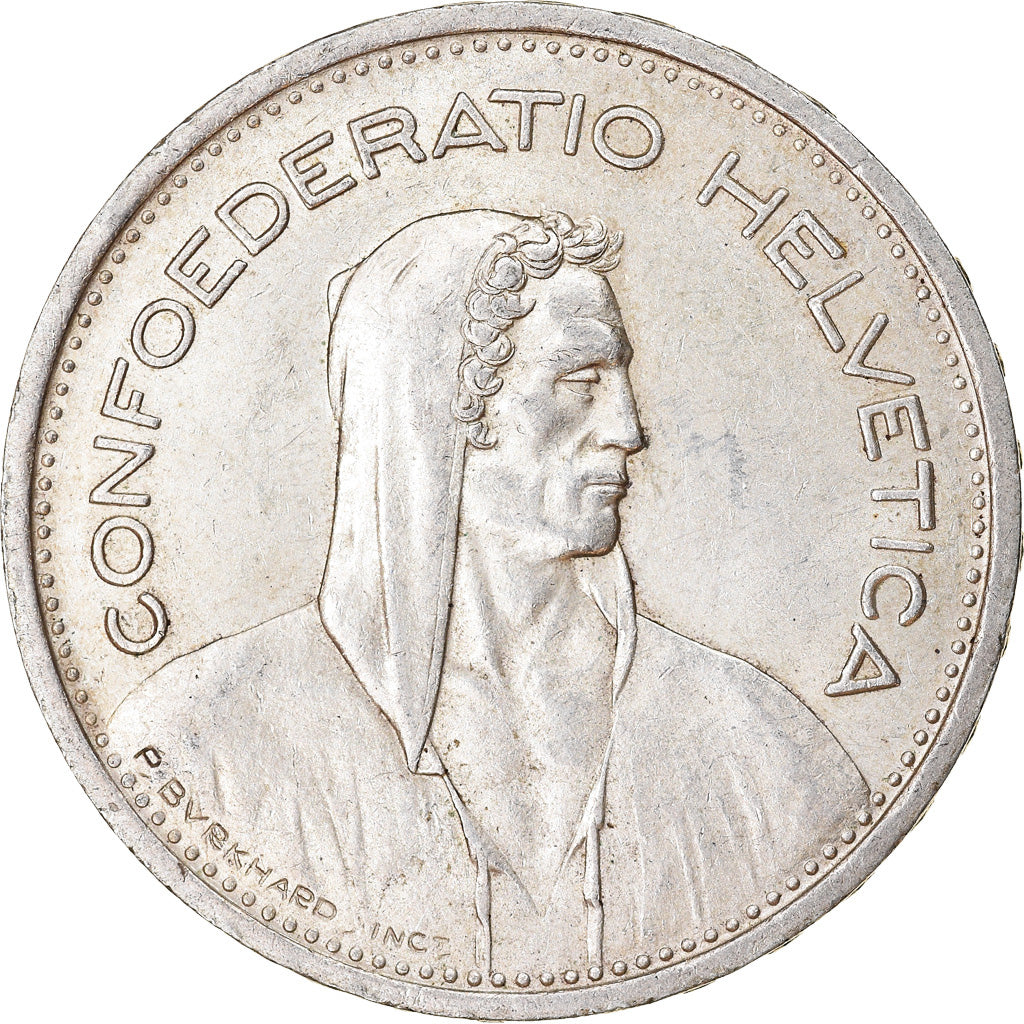 Coin, Switzerland, 5 Francs, 1954, Bern, EF(40-45), Silver, KM:40
