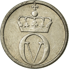 Moneta, Norvegia, Olav V, 10 Öre, 1962, BB+, Rame-nichel, KM:411