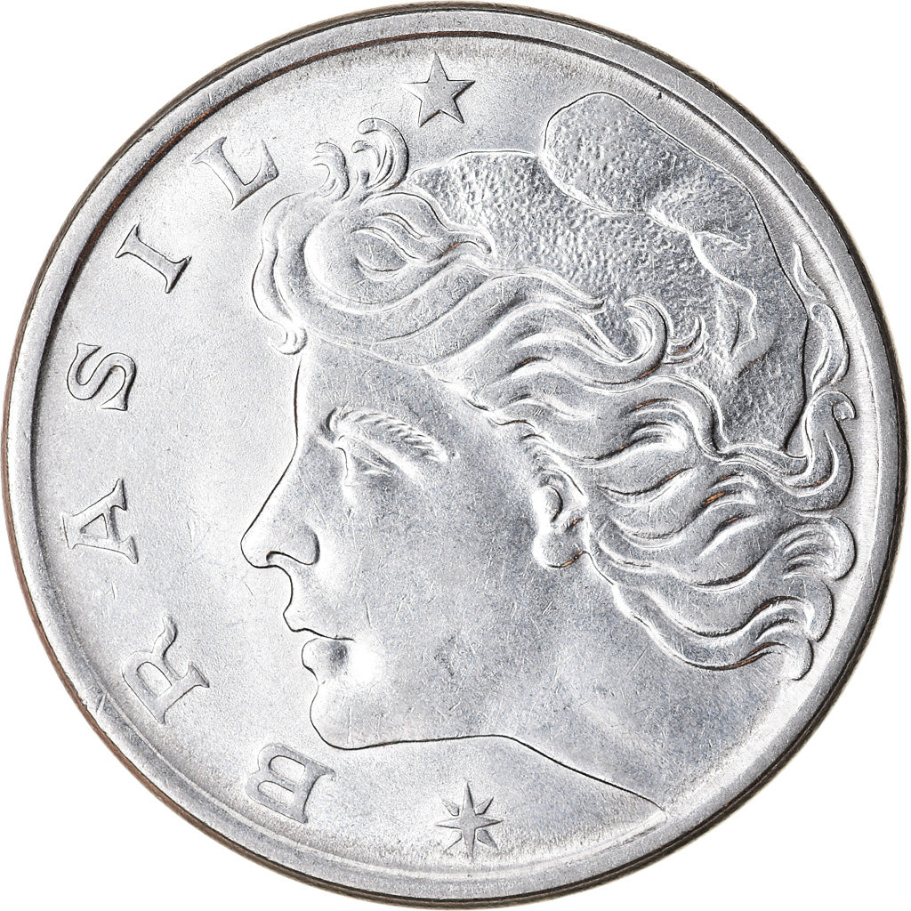 Moneda, Brasil, 50 Centavos, 1975, MBC, Acero inoxidable, KM:580b