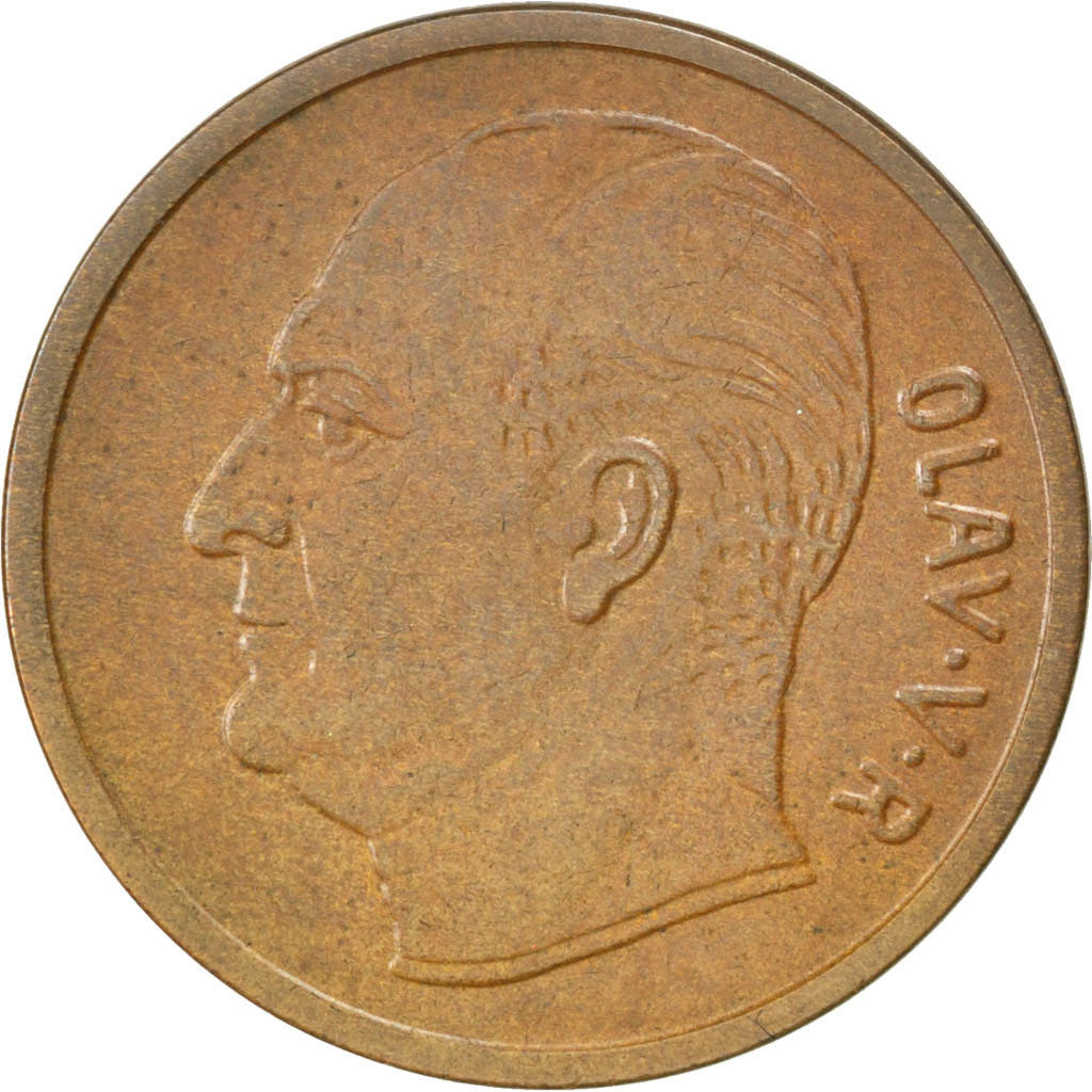 NORWAY, 5 Ore, 1962, KM #405, EF(40-45), Bronze, 27, 8.03