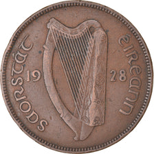 Coin, IRELAND REPUBLIC, Penny, 1928, VF(30-35), Bronze, KM:3