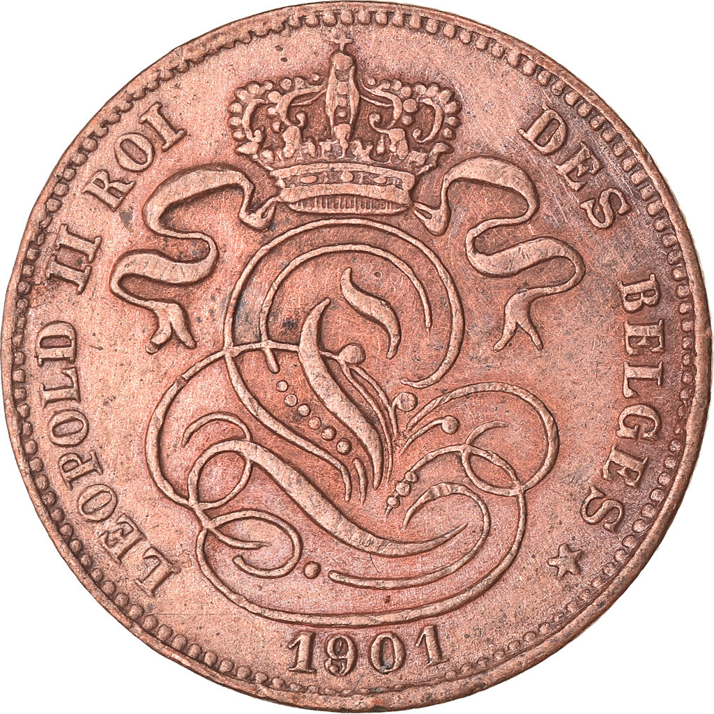 Coin, Belgium, Leopold II, Centime, 1901, EF(40-45), Copper, KM:33.1