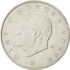 NORWAY, 5 Kroner, 1975, KM #420, EF(40-45), Copper-Nickel, 29.5, 11.53