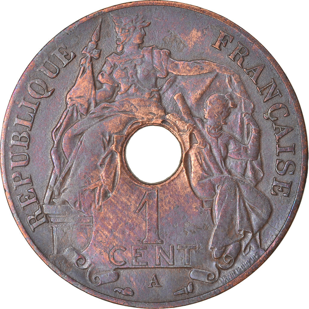 Coin, FRENCH INDO-CHINA, Cent, 1910, Paris, VF(30-35), Bronze, KM:12.1