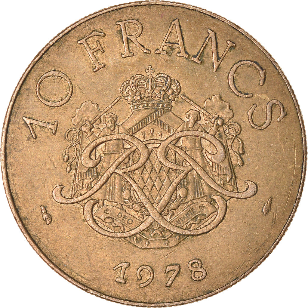 Coin, Monaco, Rainier III, 10 Francs, 1978, EF(40-45), Copper-Nickel-Aluminum