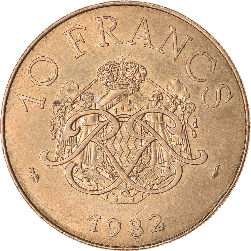 Moneta, Monaco, Rainier III, 10 Francs, 1982, BB, Rame-nichel-alluminio, KM:154
