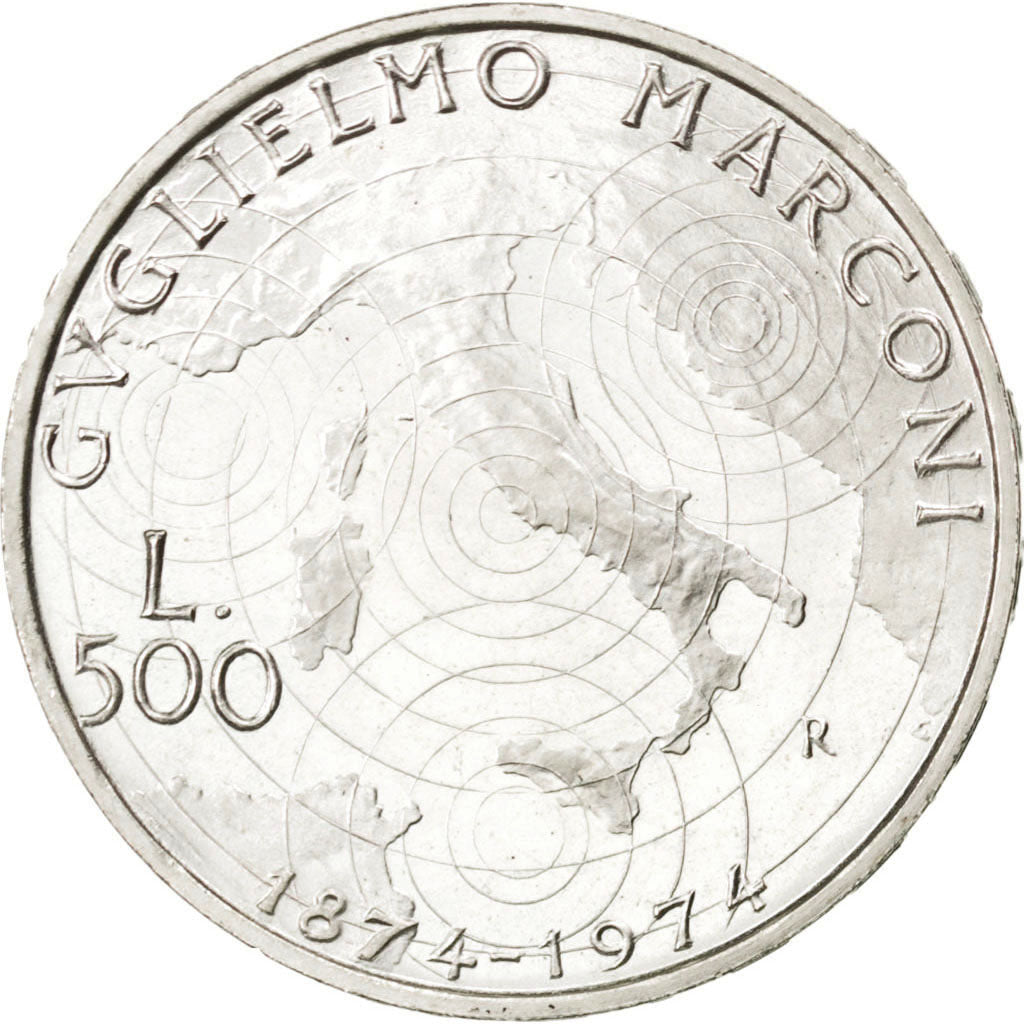 ITALY, 500 Lire, 1974, Rome, KM #103, MS(63), Silver, 29.3, 11.01