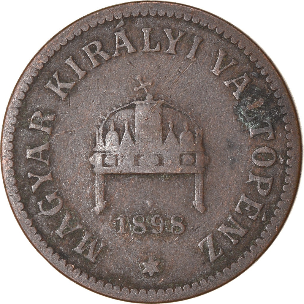 Coin, Hungary, Franz Joseph I, 2 Filler, 1898, Kormoczbanya, VF(30-35), Bronze