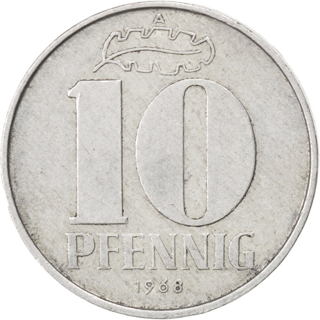GERMAN-DEMOCRATIC REPUBLIC, 10 Pfennig, 1968, Berlin, KM #10, EF(40-45),...