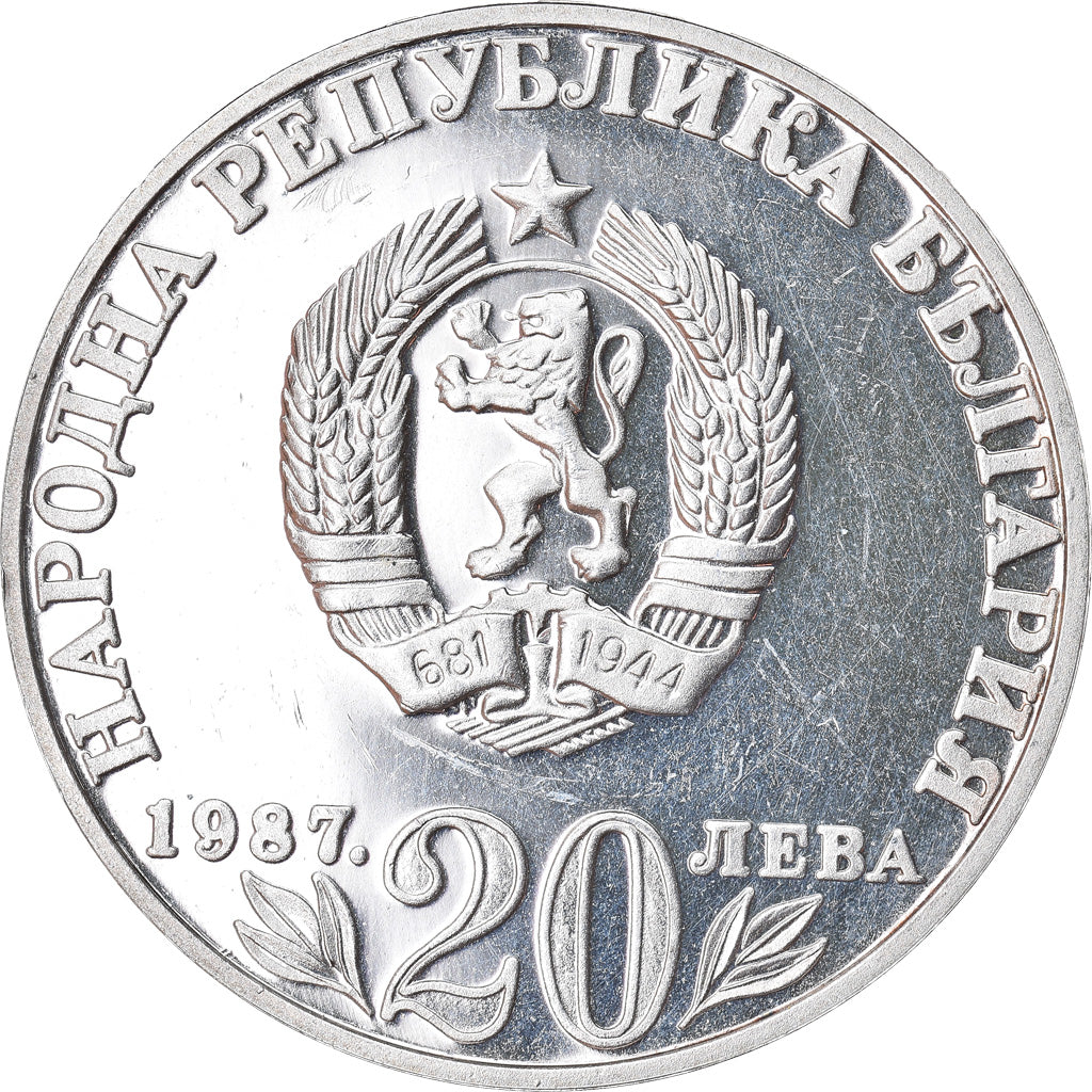Münze, Bulgarien, 20 Leva, 1987, VZ, Silber, KM:164