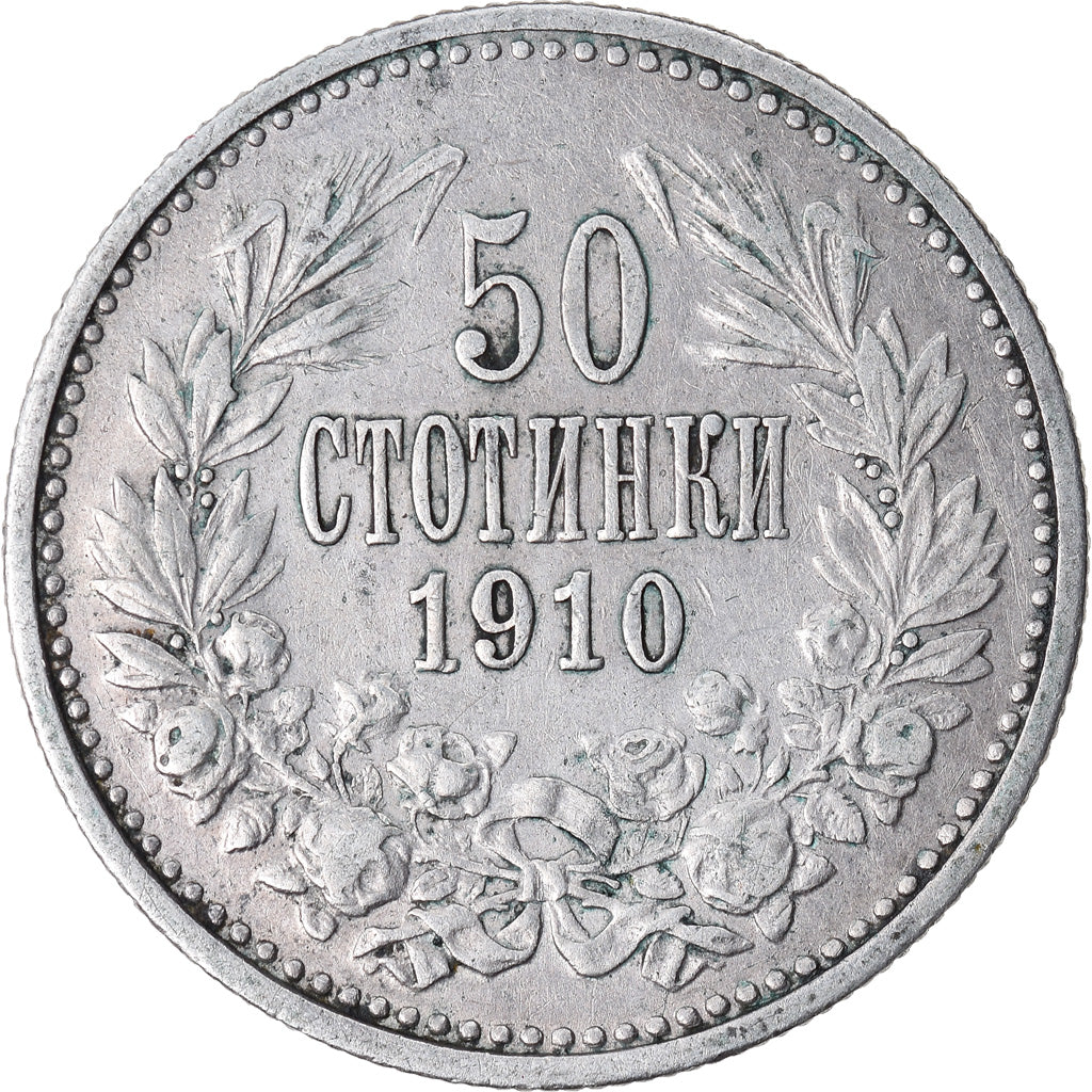Coin, Bulgaria, 50 Stotinki, 1910, EF(40-45), Silver, KM:27