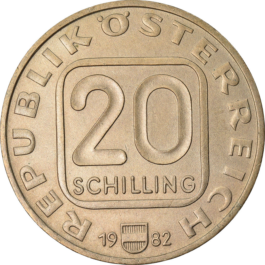 Coin, Austria, 20 Schilling, 1982, EF(40-45), Copper-Aluminum-Nickel, KM:2955.1