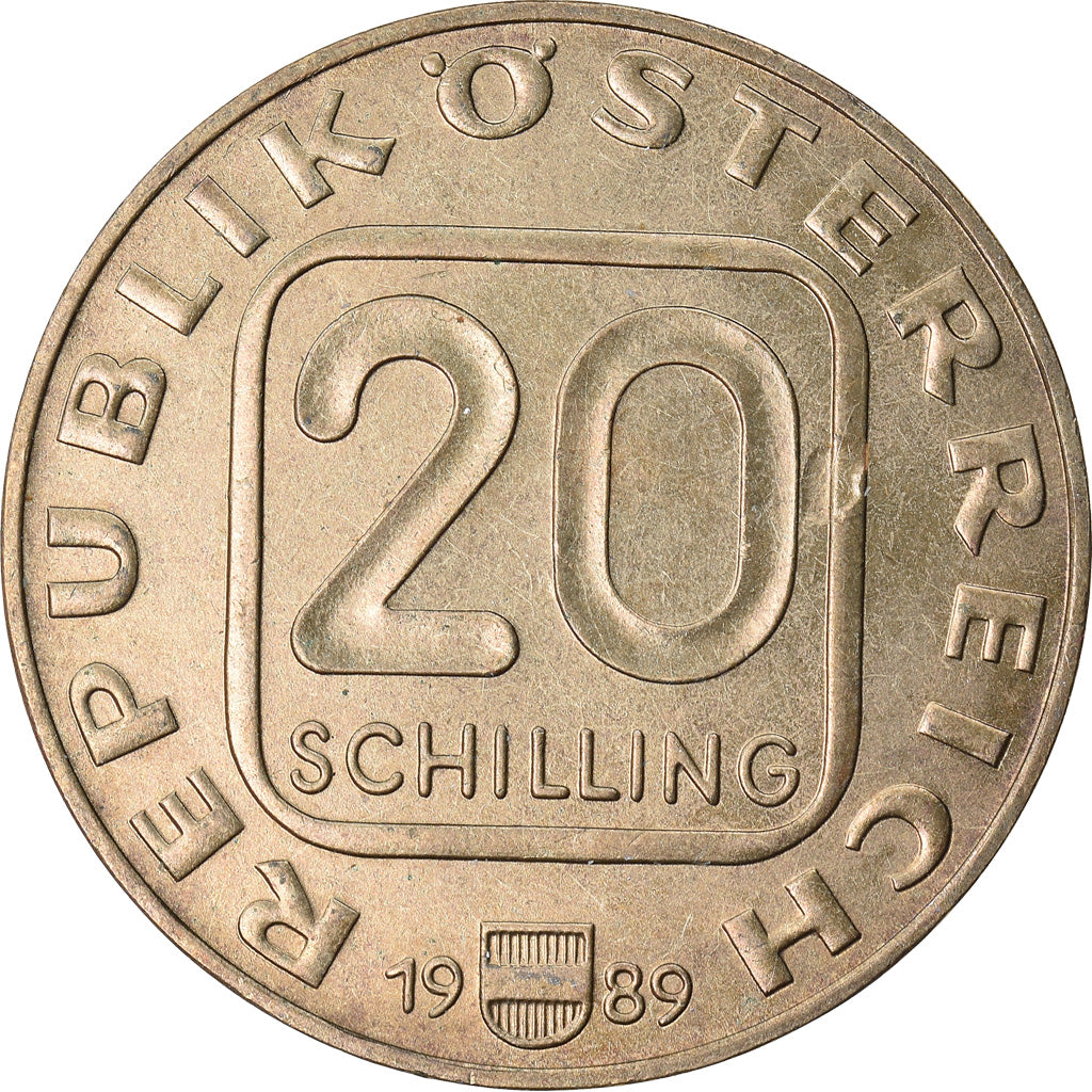Munten, Oostenrijk, 20 Schilling, 1989, ZF, Copper-Aluminum-Nickel, KM:2988.1