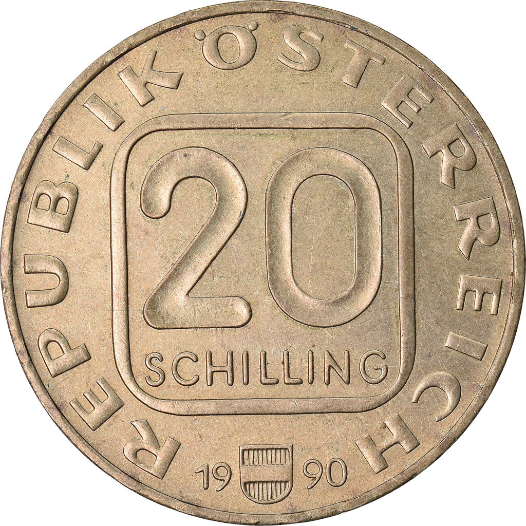 Coin, Austria, 20 Schilling, 1990, EF(40-45), Copper-Aluminum-Nickel, KM:2993.1