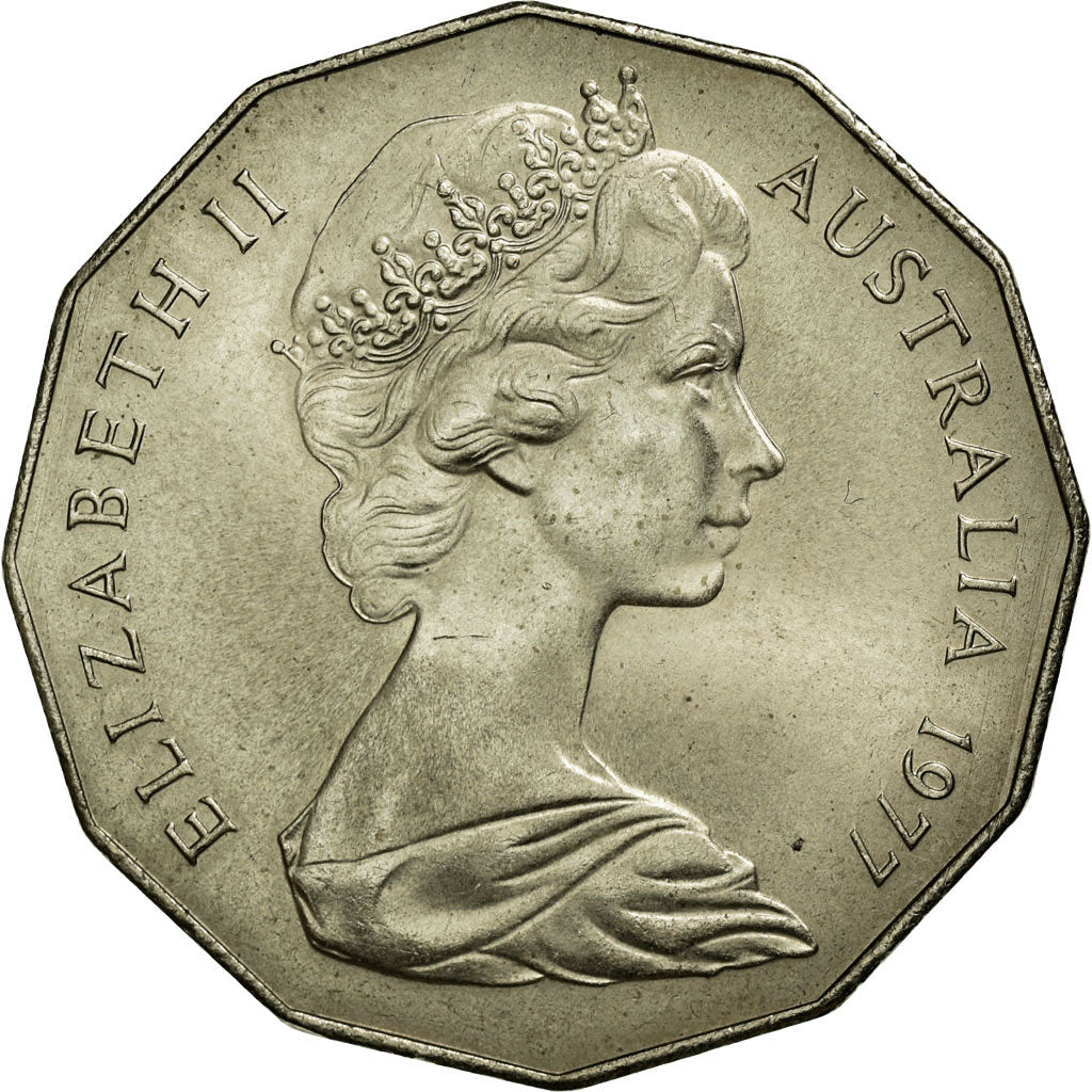 Coin, Australia, Elizabeth II, 50 Cents, 1977, AU(55-58), Copper-nickel, KM:70
