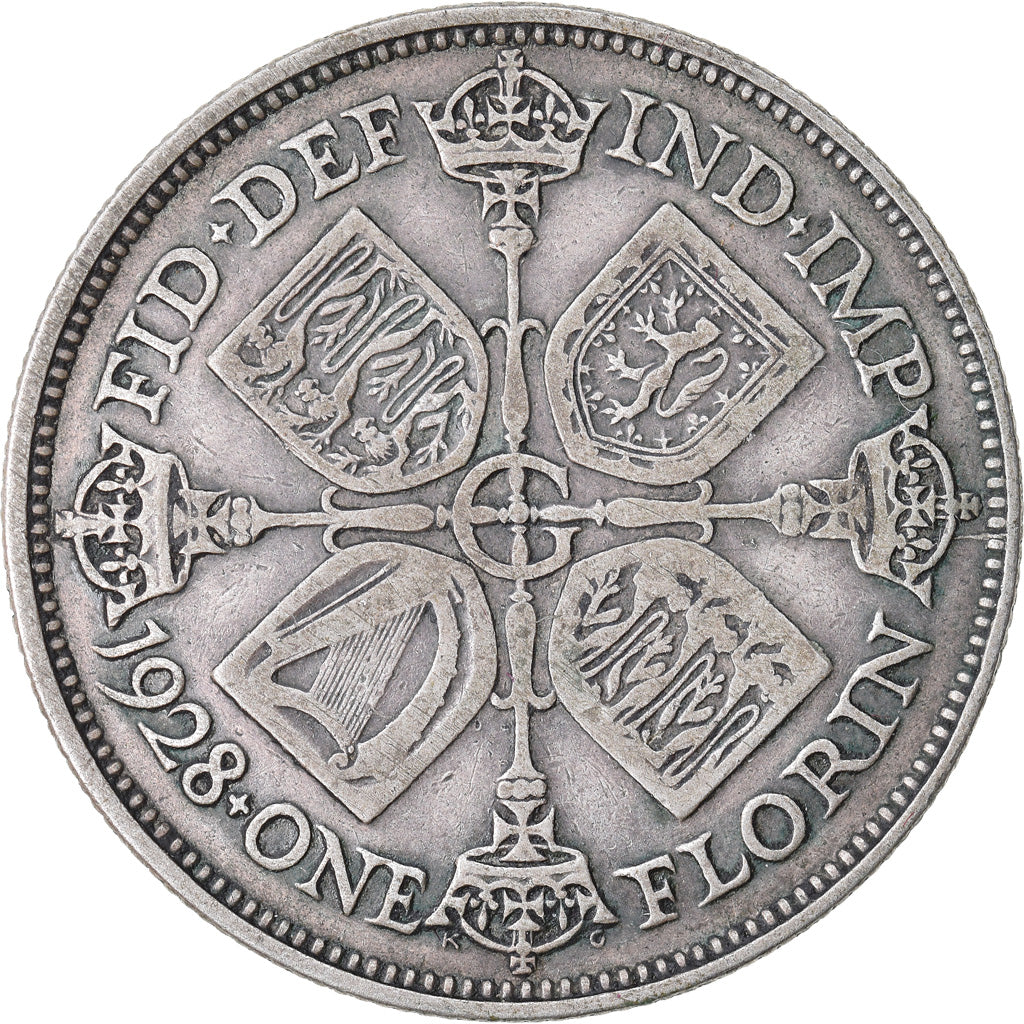 Coin, Great Britain, George V, Florin, Two Shillings, 1929, EF(40-45), Silver