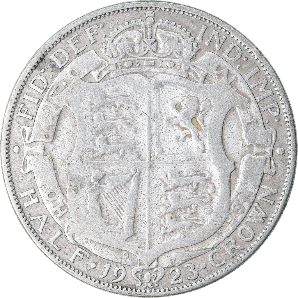Moneta, Gran Bretagna, George V, 1/2 Crown, 1923, BB, Argento, KM:818.2