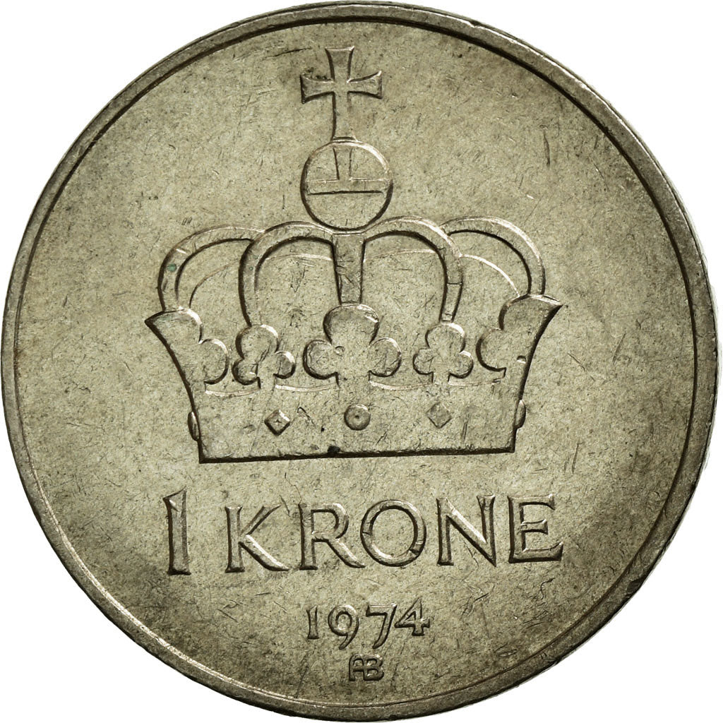 Monnaie, Norvège, Olav V, Krone, 1974, TTB+, Copper-nickel, KM:419