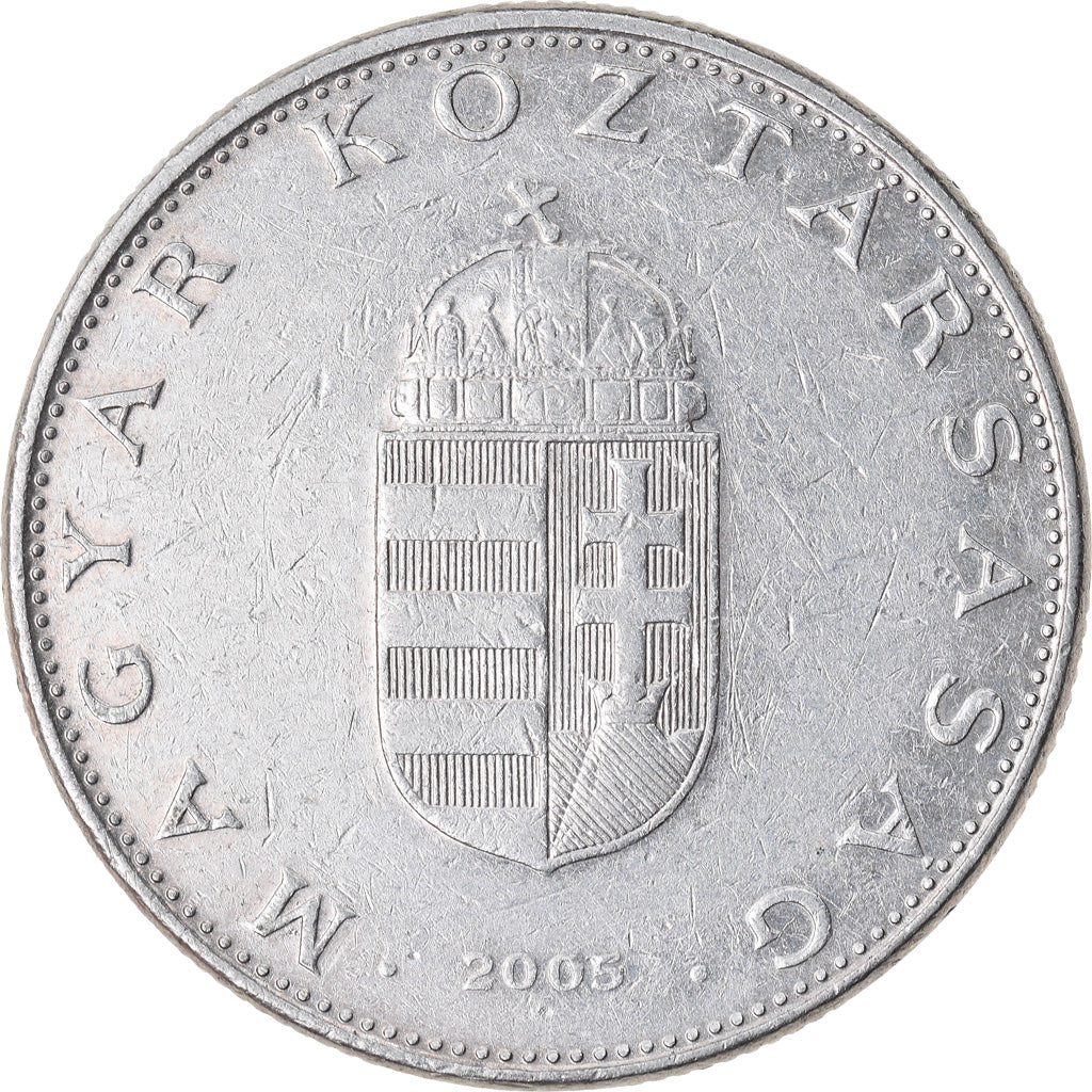 Munten, Hongarije, 10 Forint, 2005, Budapest, ZF, Copper-nickel, KM:695