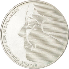 NETHERLANDS, 50 Gulden, 1984, KM #208, AU(55-58), Silver, 38, 25.16
