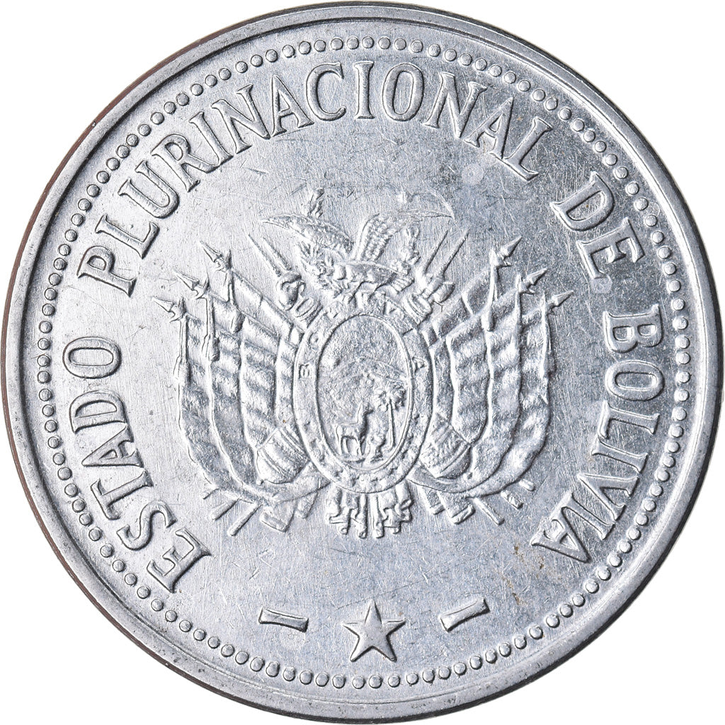 Monnaie, Bolivie, 50 Centavos, 2010, TTB, Stainless Steel, KM:216