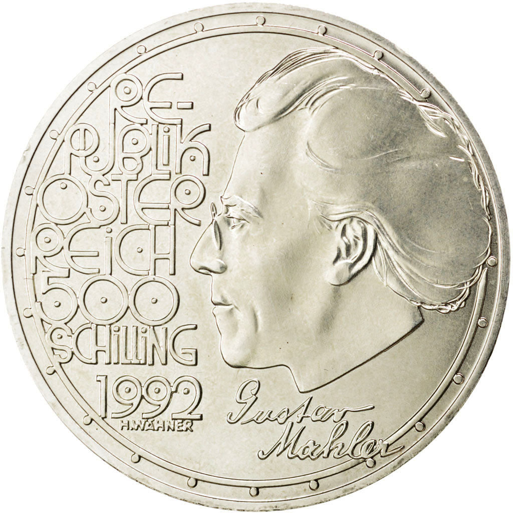 AUSTRIA, 500 Schilling, 1992, KM #3000, MS(60-62), Silver, 37, 24.23