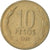 Moneda, Chile, 10 Pesos, 1998, Santiago, MBC, Aluminio - bronce, KM:228.2