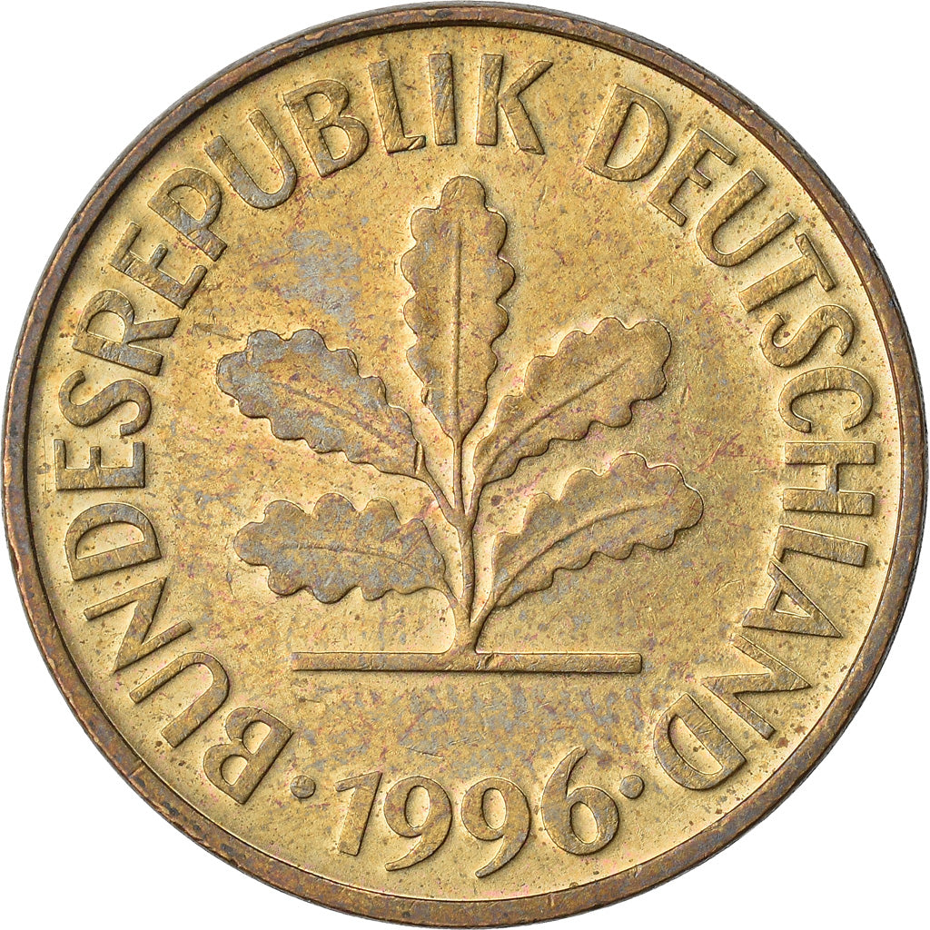Coin, GERMANY - FEDERAL REPUBLIC, 5 Pfennig, 1996, Berlin, EF(40-45), Brass Clad