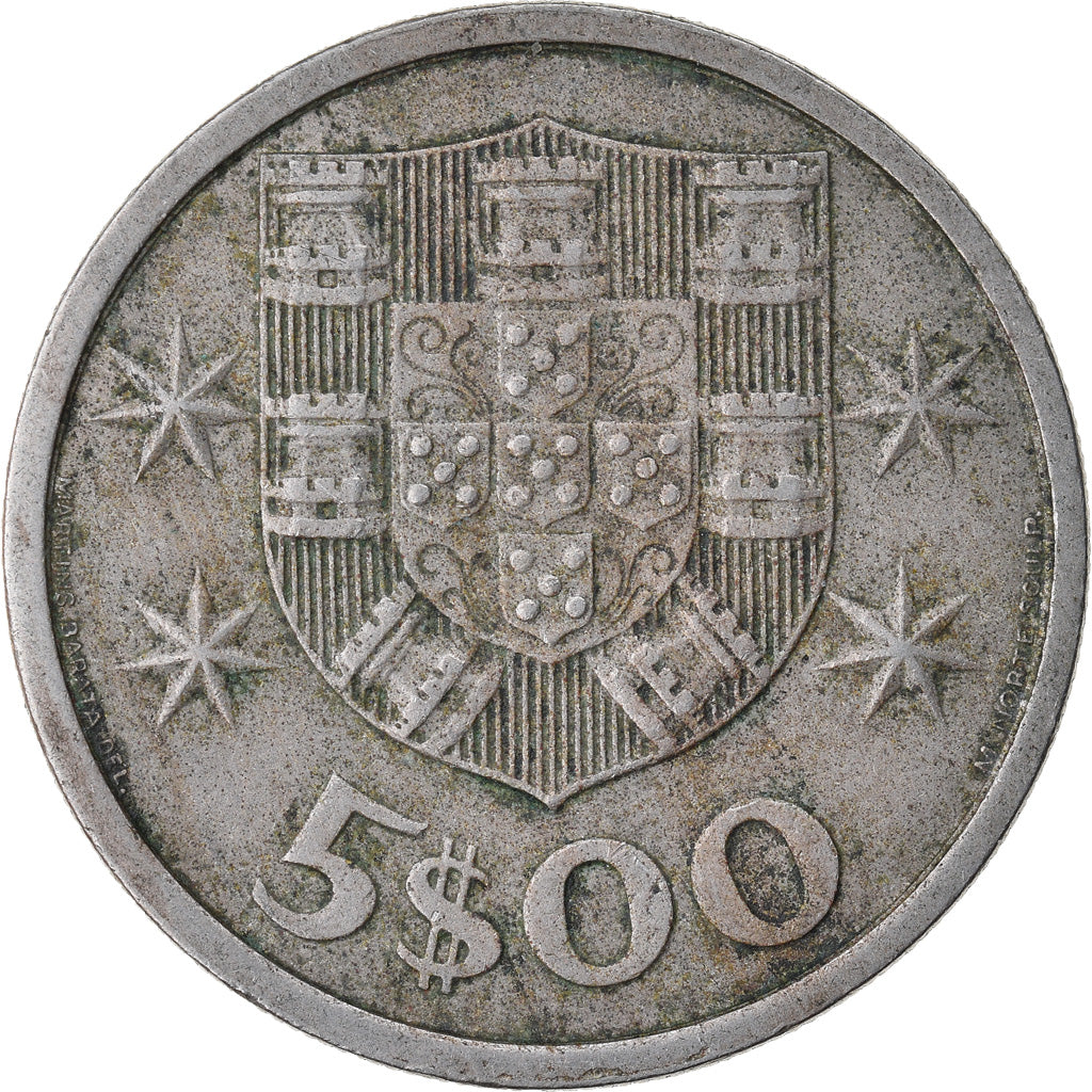 Münze, Portugal, 5 Escudos, 1968, S, Copper-nickel, KM:591