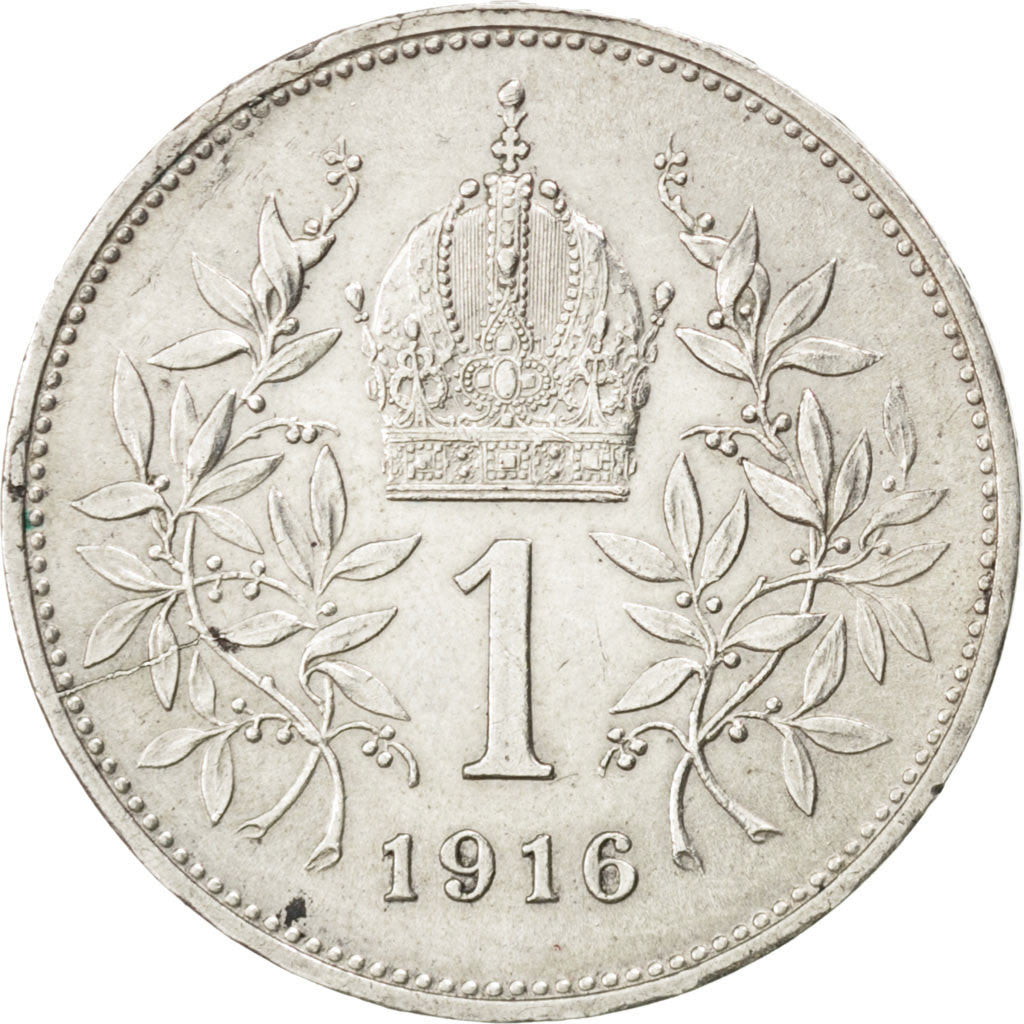 AUSTRIA, Corona, 1916, KM #2820, AU(50-53), Silver, 4.96