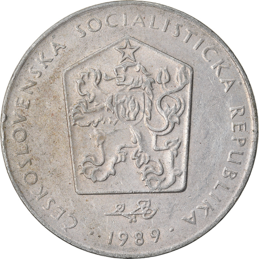 Coin, Czechoslovakia, 2 Koruny, 1989, EF(40-45), Copper-nickel, KM:75