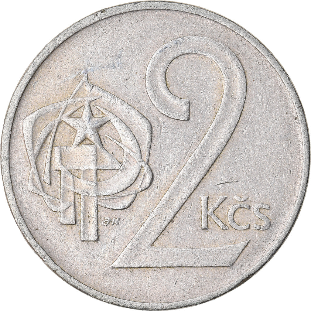 Moneta, Czechosłowacja, 2 Koruny, 1972, Santiago, EF(40-45), Miedź-Nikiel