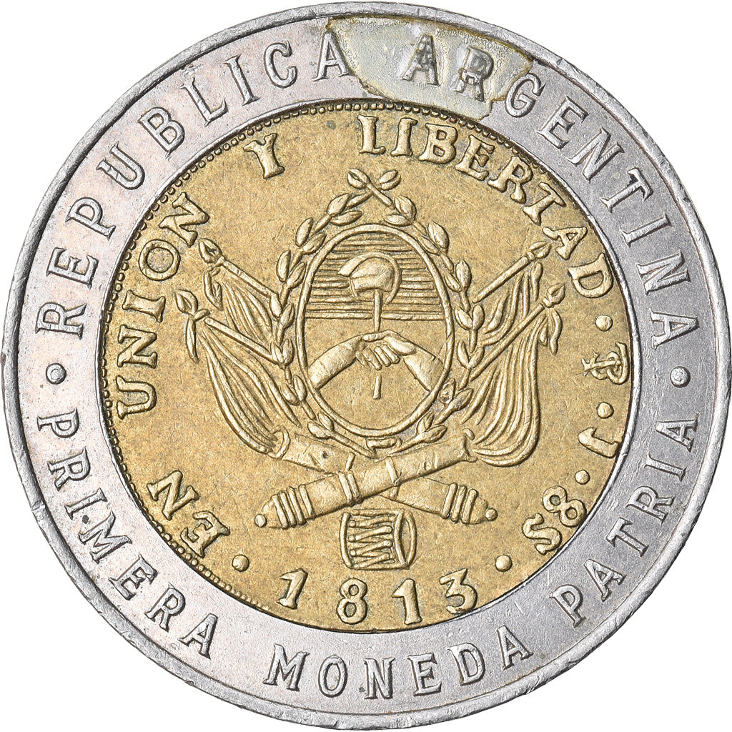 Coin, Argentina, Peso, 1995, EF(40-45), Bi-Metallic, KM:112.2